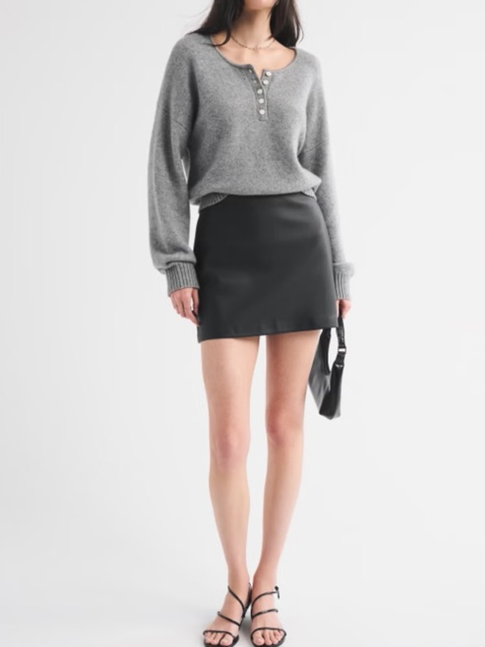 Abercrombie & Fitch Scarlett Vegan Leather Mini Skort